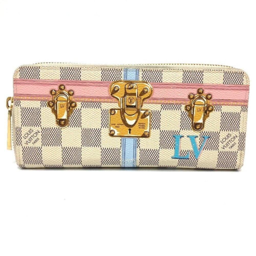 LOUIS VUITTON N60109 Damier Azul Summer Trunk Portefeuille Clemence Wallet